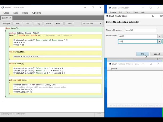 Java  Parameterized Constructor - F