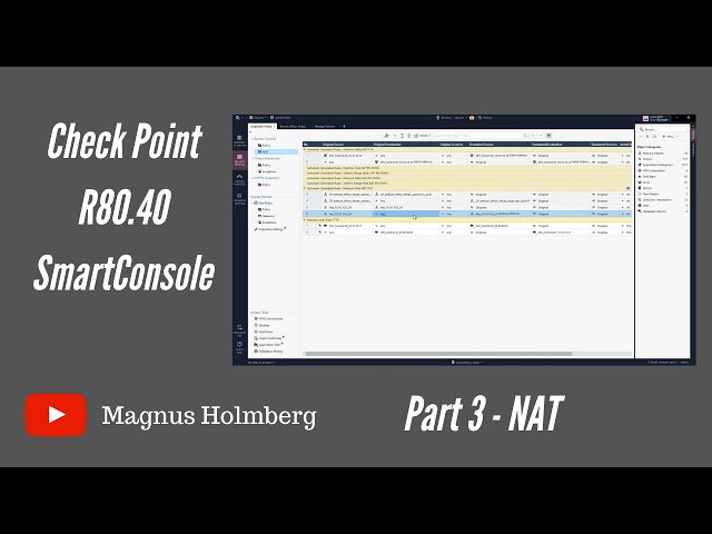 Check Point Basics R80.40 - SmartConsole Part03 - Nat