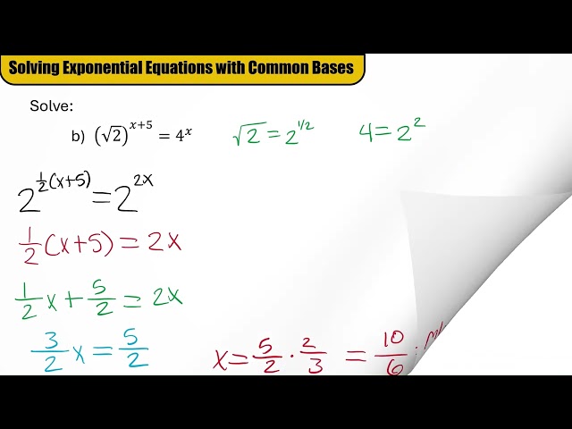 Solving Exponential Equations with Common Bases