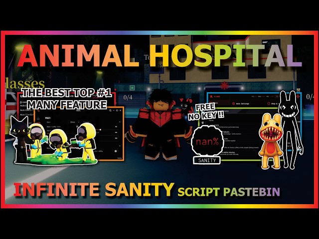 ANIMAL HOSPITAL Script Pastebin 2026 AUTO FARM, PROCESS ALL, INFINITE SANITY, INF SHIFT (NO KEY) 🧪
