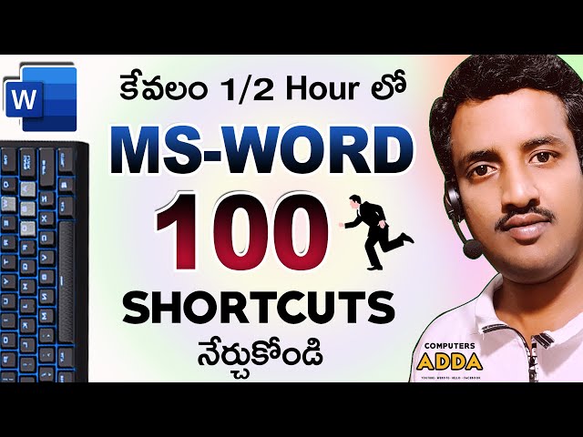 🔥 100 Keyboard Shortcuts in MS-Word Telugu || A to Z Shortcuts in MS-Word || Computersadda.com ||