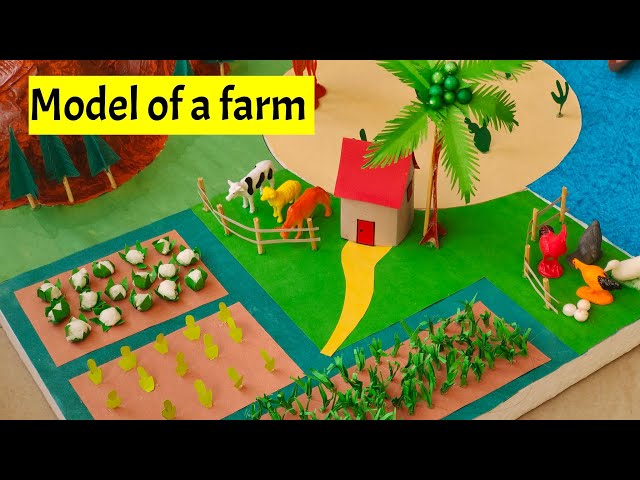 Farm 3D model | How to make a farm in paper | Farm school project