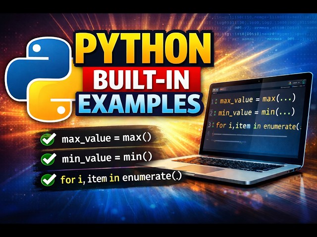 Python Built-in Functions Tutorial | Max() Min() Enumerate() Reversed()