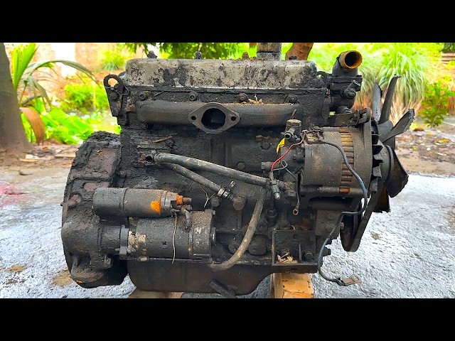 4-Cylinder Diesel Engine Full Restoration From Extreme Rust to Power After Complete Overhaul on Film