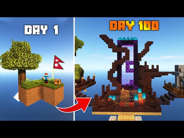 I Survived 100 Days In Minecraft SKYBLOCK | Mr Junior | Minecraft Nepal