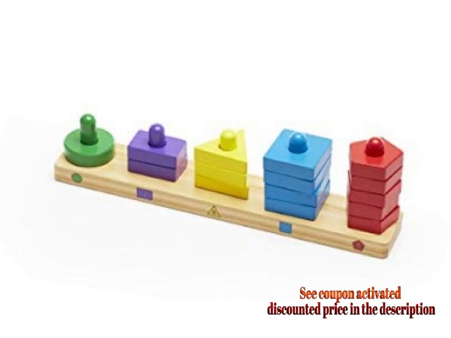 Melissa Doug Stack and Sort Board Wooden Educational Toy With 15 Solid Wood Pieces