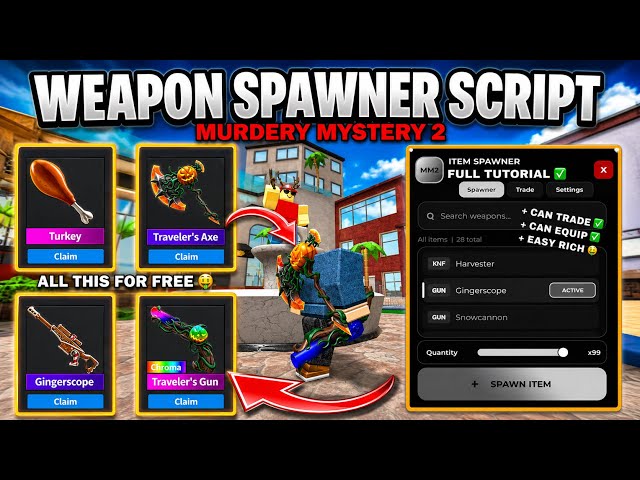 [🏖️🔪] FULL TUTORIAL!! BEST MM2 SCRIPT - Weapon Spawner Script - Murder Mystery 2 Script | KEYLESS!!