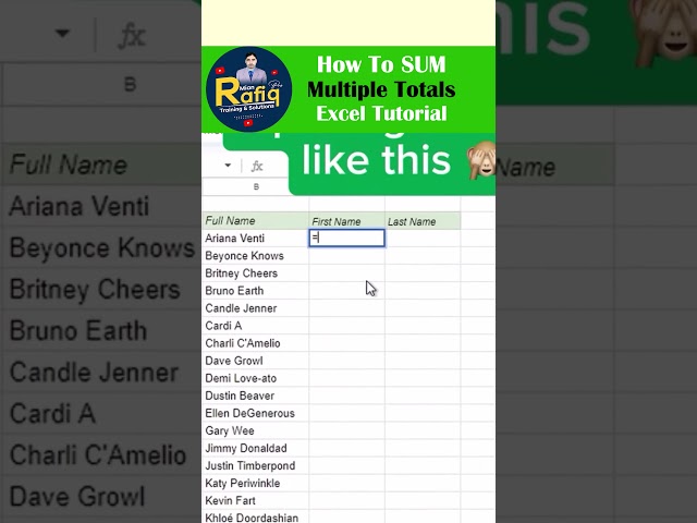 How To Separate First Name And Last Name In Excel #ExcelFormula #Excel #Tips #Tutorial