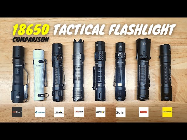 18650 Tactical Flashlight Comparison (ACEBEAM, OLIGHT, KLARUS, FENIX,  SOFIRN, WURKKOS, THRUNITE)