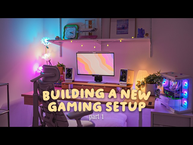 Desk setup makeover 🖥️ msi 4k gaming monitor, fixing bad wifi, cozy gaming