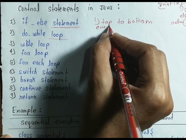 Control statements in java & types of control statements with examples, sequential statement