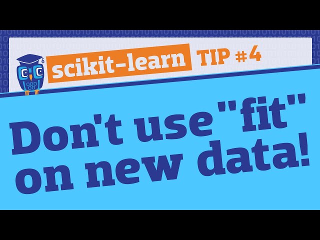Use "fit_transform" on training data, but "transform" (only) on testing/new data