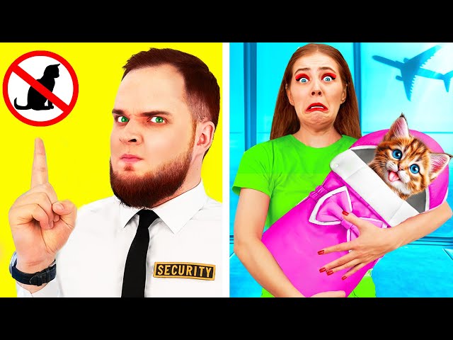 Sneak Pets Into The Plane | Prank Wars by PaRaRa Challenge