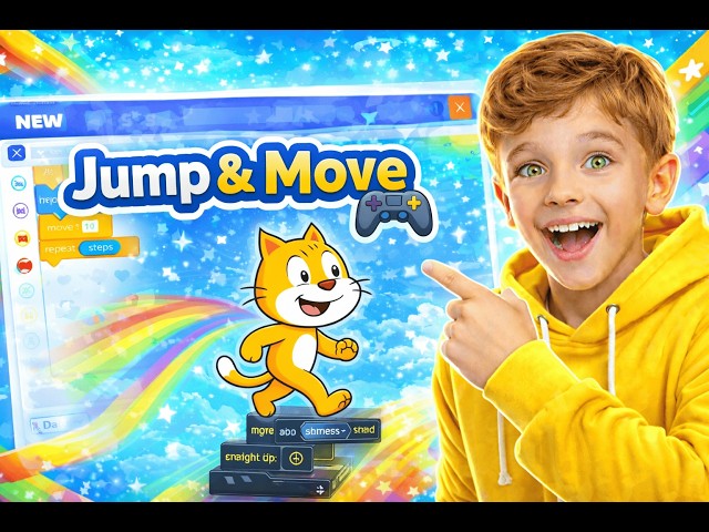 Scratch Tutorial: How to Make a Sprite Jump & Move 🎮✅