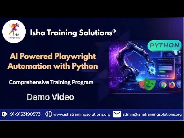AI-Powered Playwright with Python Demo Video on 17th Aug 2026.Call/WhatsApp on 9133190573 to Enroll