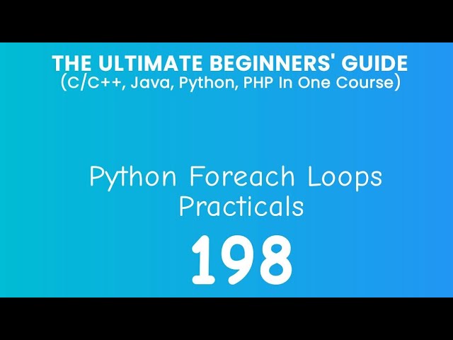 198. Python Foreach Loop Practical