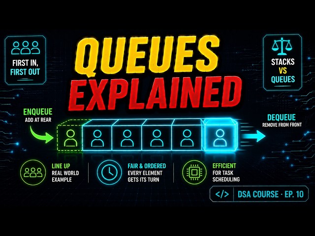 Queues Explained: Why Order Actually Matters in Code || DSA COURSE · EP. 10