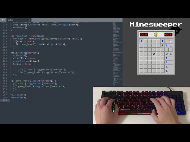 ASMR Programming - Minesweeper Game Coding (No Talking)