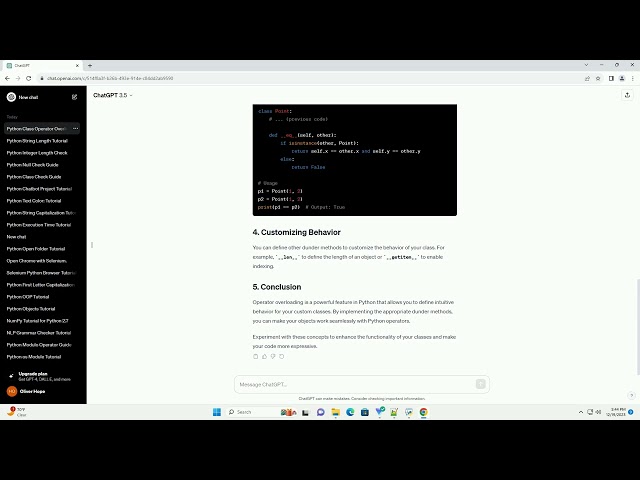 python class operator overload