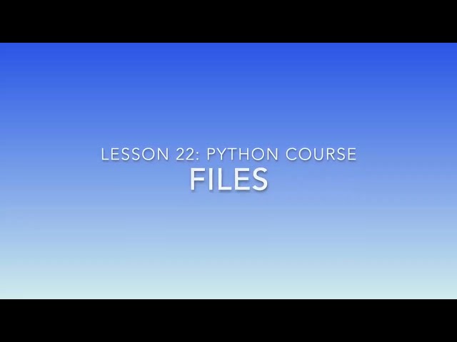 Python for Beginners 5 - Classes, Objects, and Files