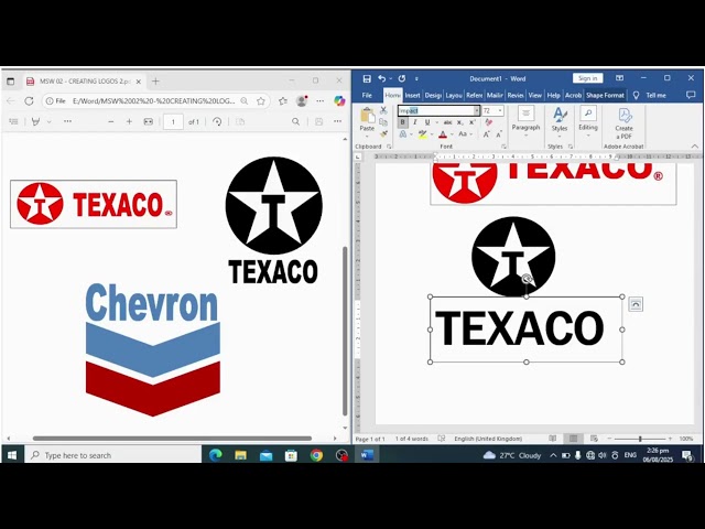 How to use Microsoft words office shapes to create logos  #computertraining #microsoftwordtutorial