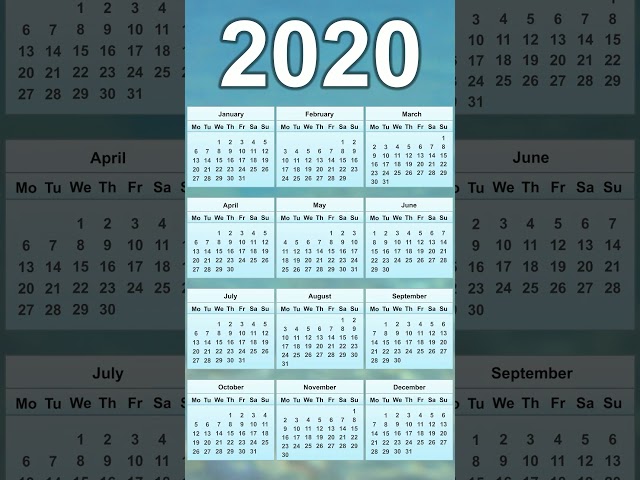2020 Calendar