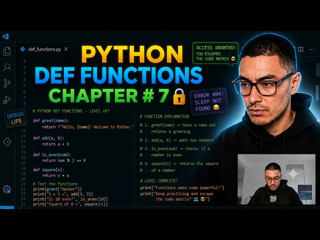 Python Day 7 (Def functions) (Free Course ) PCEP Certified Entry Level Python Programmer
