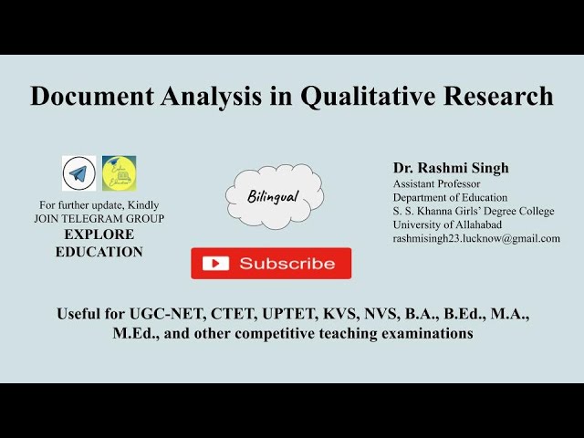 Document Analysis in Qualitative  Research