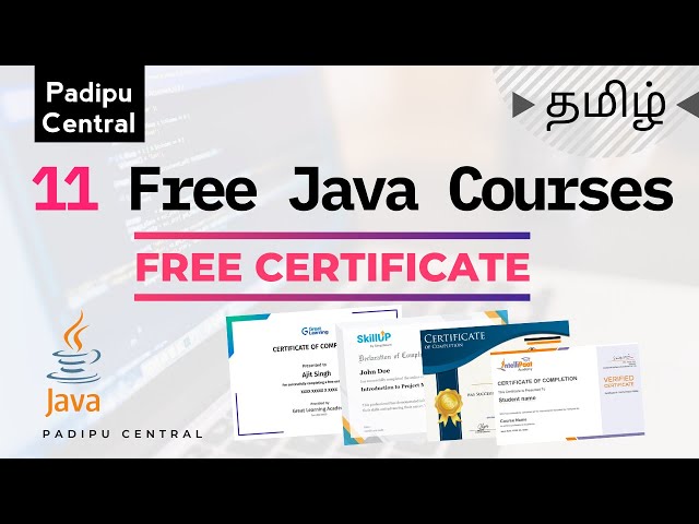 Free Java Courses Online with Certificate | 100% FREE Java Programming Courses | Tamil