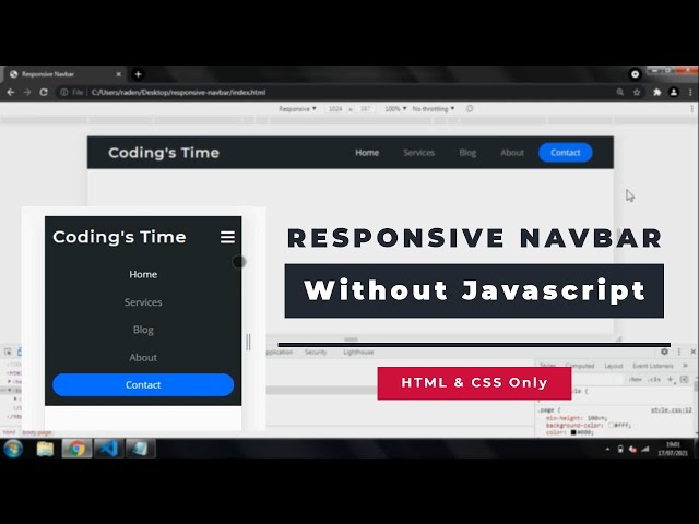 Responsive navbar with HTML & CSS only