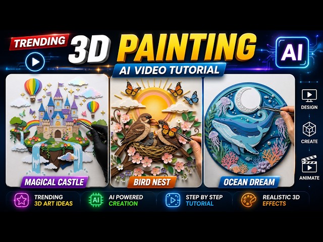 Trending 3D Painting AI Video Tutorial | Create Amazing Layered Paper Art & 3D Wall Art with free ai
