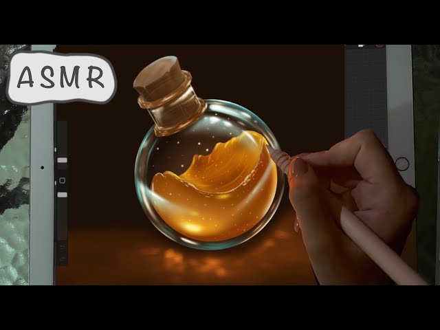 🤍😴 iPad ASMR - Painting a potion glass - Pure Whispering - Writing Sounds