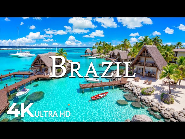 FLYING OVER BRAZIL (4K UHD) – Soothing Music Along With Beautiful Nature Video - 4K Video ULTRA HD