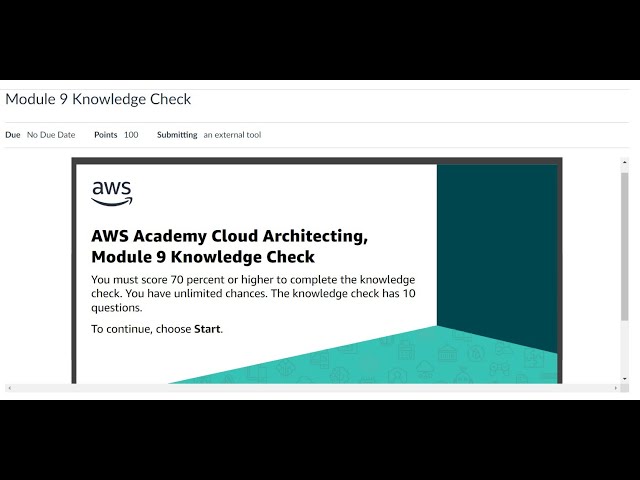 AWS Cloud Architecting - Module 9 - Knowledge Check Answers