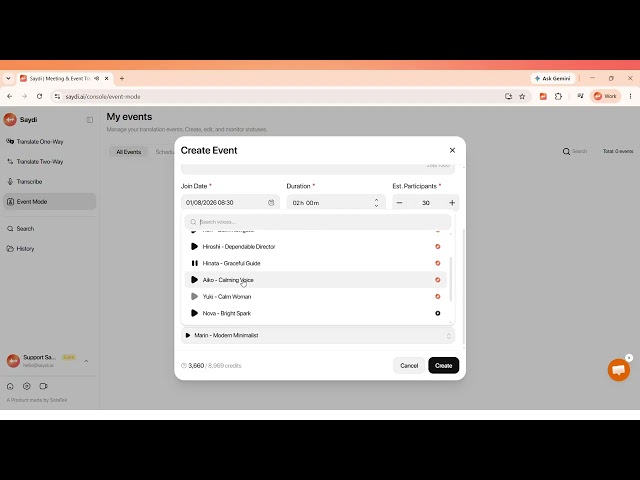 Saydi AI Tutorial: How to use Event Mode for Multilingual Conferences