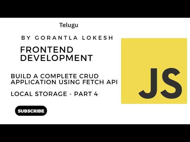 JavaScript Tutorial For Intermediate #33: Build a Complete CRUD Application using Fetch API - Part 4