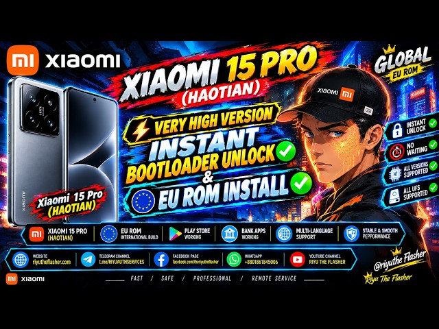 XIAOMI 15 PRO (HAOTIAN) VERY HIGH VERSION INSTANT BOOTLOADER UNLOCK AND EU ROM INSTALL✅🆗