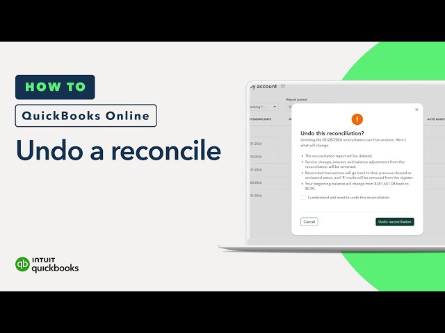 How to undo a reconciliation in QuickBooks Online