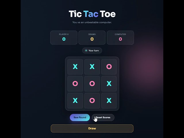 I Built a Tic Tac Toe Game with Unbeatable AI! 🤖