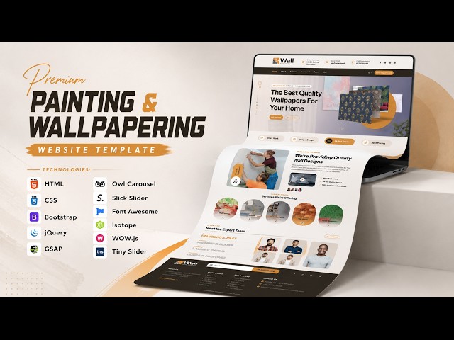 Premium Painting & Wallpapering Website Template | HTML CSS JavaScript Responsive Design