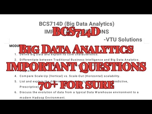 Big Data Analytics, Super important questions, BCS714D, 22 scheme, 7th sem, CSE Stream