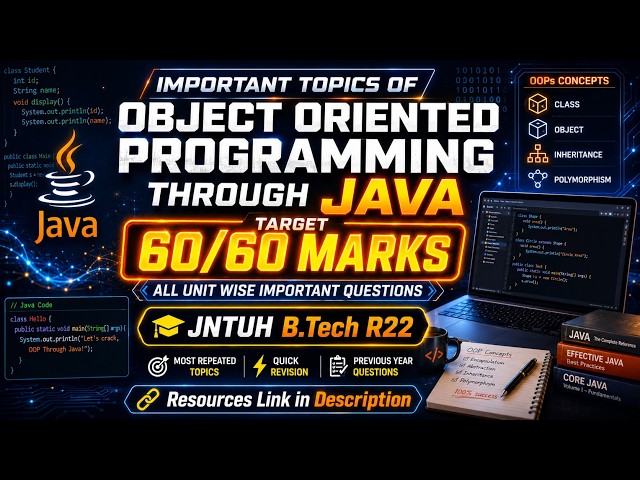 IMPORTANT TOPICS OF OBJECT ORIENTED PROGRAMMING THROUGH JAVA