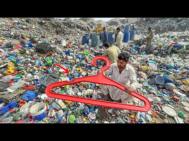 Incredible Recycling Process | Old Plastic Waste Turned into Plastic Hangers in Factory