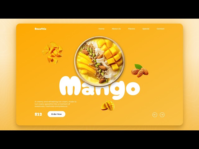 Satisfying Responsive Smoothie Bowl Landing Page | HTML CSS JavaScript