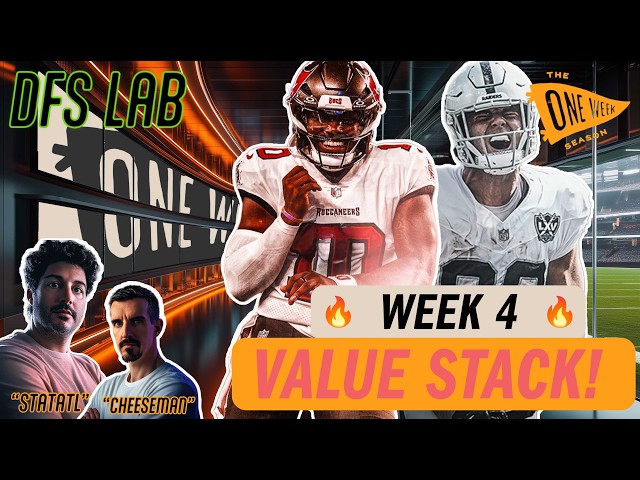 🔥Week 4 DraftKings Top PLAYS NFL DFS Single-Entry | Jalon Daniels Salary Saver + Bowers Upside Bet