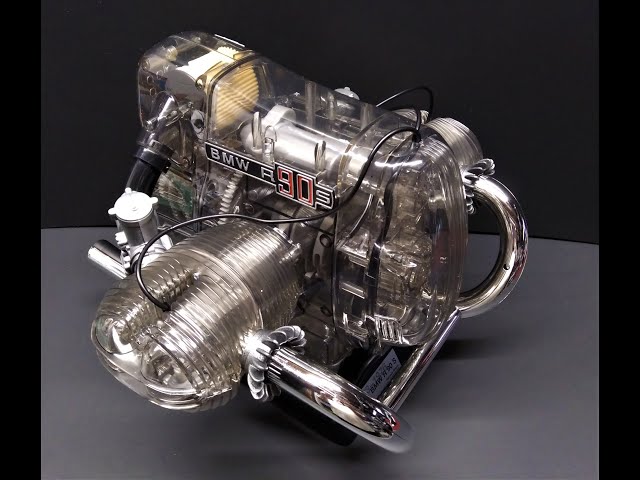 BMW R90S Motorcycle 1/2 Scale Working Visible Engine Model Kit Build Review Franzis