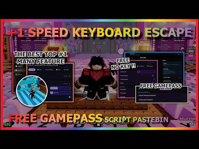 +1 SPEED KEYBOARD ESCAPE Script Pastebin 2026 AUTO FARM, FREE GAMEPASS, AUTO WIN & SPEED (NO KEY) 🏆