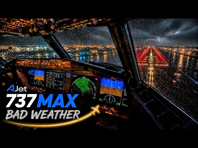 Bad Weather in Turkey in cockpit Ajet 737MAX