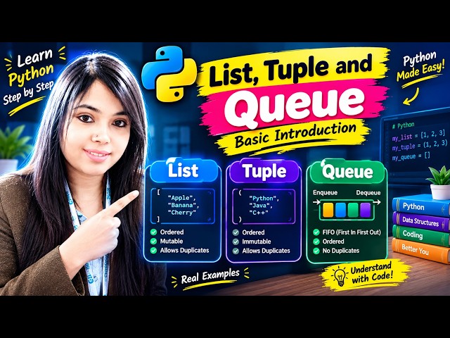 Python Data Structures | List, Tuple & Queue for Beginners