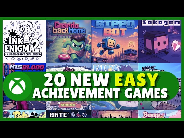 20 New Easy Achievement Games #Xbox